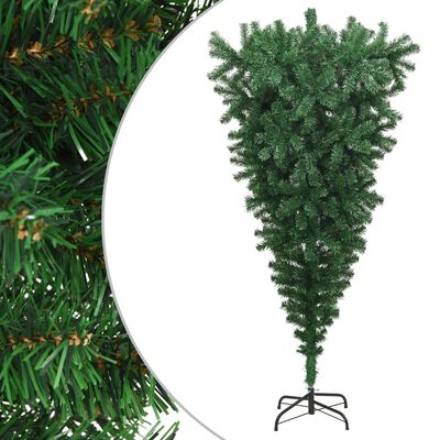 vidaXL Sapin de Noël artificiel renversé avec support Vert 180 cm