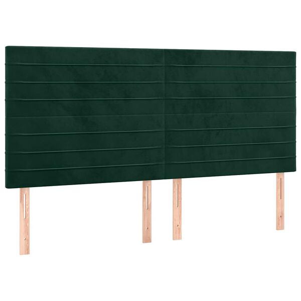 vidaXL T&ecirc;te de lit Vert fonc&eacute; 160x5x118/128 cm Velours