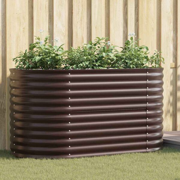 vidaXL Jardini&egrave;re sur&eacute;lev&eacute;e Marron 160 x 80 x 81 cm Acier