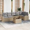 vidaXL Ensemble de canap&eacute; de jardin 7 pcs beige et gris clair