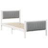 vidaXL Cadre de lit Blanc et gris clair 90 x 200 cm Bois massif en pin