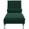 vidaXL Chaise longue de massage avec traversin vert fonc&eacute; velours