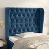 vidaXL Tête de lit avec oreilles Bleu foncé 93x23x118/128 cm Velours