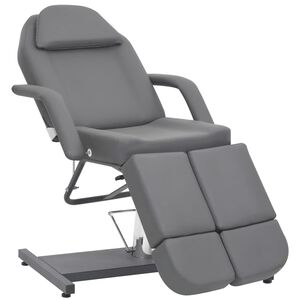 vidaXL Chaise de traitement de beaut&eacute; Similicuir Gris 180x62x78 cm