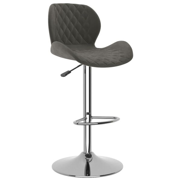 vidaXL Tabourets de bar lot de 2 gris foncé velours