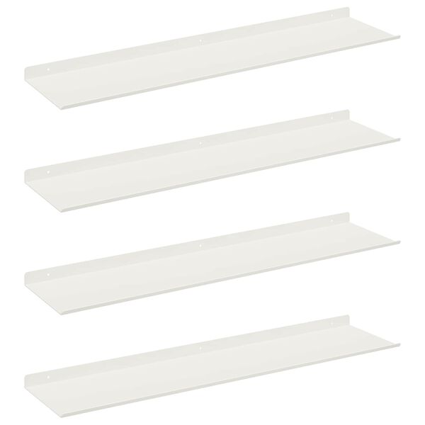 vidaXL &Eacute;tag&egrave;re flottante 4 pcs Blanc 80 x 18 x 2,5 cm Acier