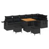 vidaXL Ensemble de canap&eacute; de jardin 9 pc Noir polyrotin