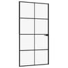 vidaXL Porte d'int&eacute;rieur Noir 102x201,5 cm Tremp&eacute; verre aluminium fin