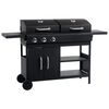 vidaXL Barbecue gril combo &agrave; gaz et au charbon avec 3 br&ucirc;leurs