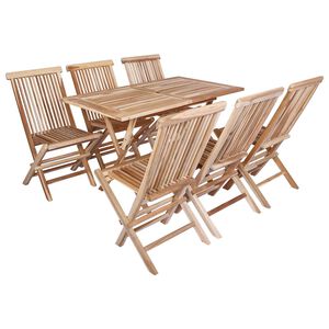 vidaXL Ensemble de meubles de jardin 7 pc Naturel Bois de teck massif