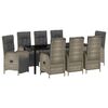 vidaXL Ensemble de salle &agrave; manger pour jardin 9 pc Gris polyrotin