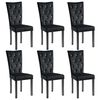 vidaXL Chaises &agrave; manger lot de 6 noir velours
