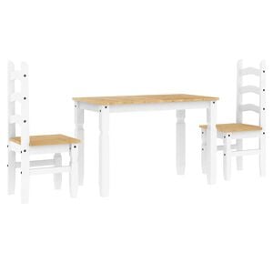 vidaXL Ensemble &agrave; manger PANAMA 3 pcs blanc bois de pin massif
