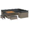 vidaXL Ensemble de canap&eacute; de jardin avec coussin 12 pcs Gris