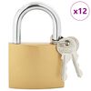 vidaXL U Lock avec Cl&eacute;s 12 pcs Laiton Fer