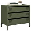 vidaXL Buffet vert olive 68x39x58,5 cm acier laminé à froid