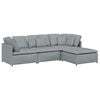 vidaXL Canap&eacute; modulable avec repose-pieds et coussins en tissu gris clair