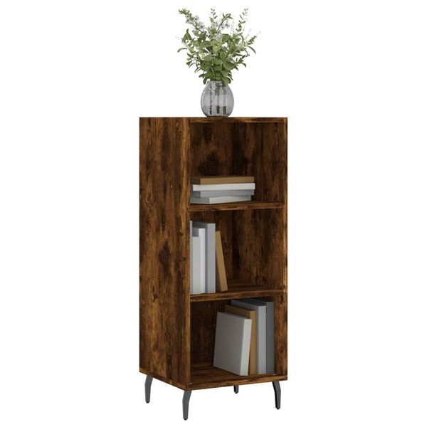 vidaXL Buffet chêne fumé 34,5x32,5x90 cm bois d'ingénierie
