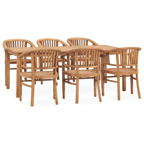 vidaXL Ensemble &agrave; manger de jardin 7 pcs bois de teck solide