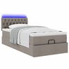 vidaXL Lit ottoman avec matelas et LED taupe 90x200 cm tissu