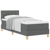 vidaXL Lit &agrave; ressorts avec matelas Gris fonc&eacute; 80 x 200 cm tissu