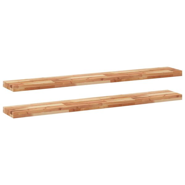 vidaXL &Eacute;tag&egrave;res flottantes 2 pcs 120x20x4 cm acacia massif &agrave; l'huile