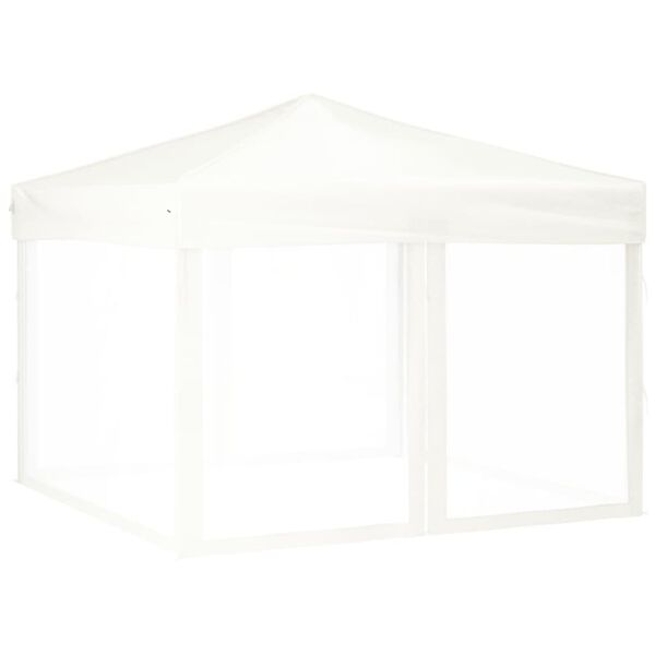 vidaXL Tente de réception pliable avec parois Blanc 3x3 m