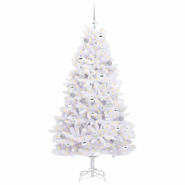 vidaXL Sapin de No&euml;l Artificiel &agrave; Branches Articul&eacute;es Blanc 180 cm