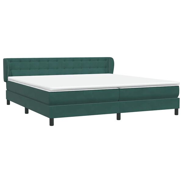 vidaXL Sommier &agrave; lattes de lit et matelas vert fonc&eacute; 200x210cm velours