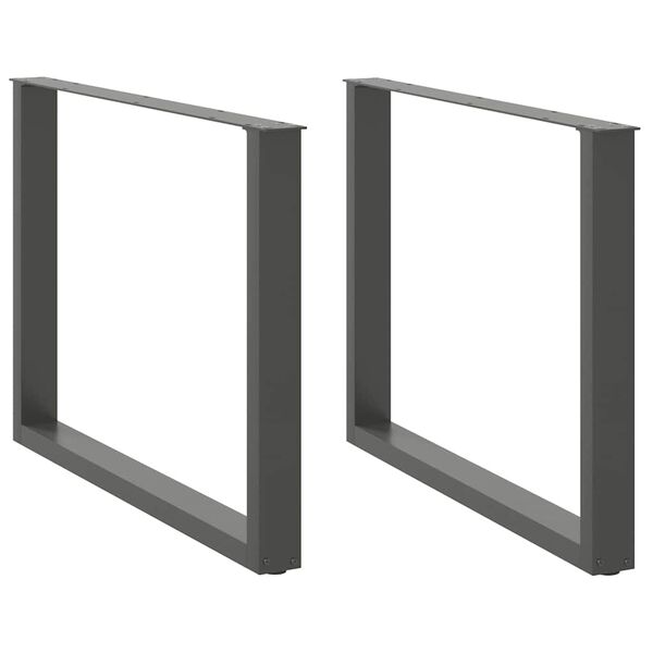 vidaXL Pieds de table à manger en U 2 pièces Anthracite 100 x (72-73) cm Acier