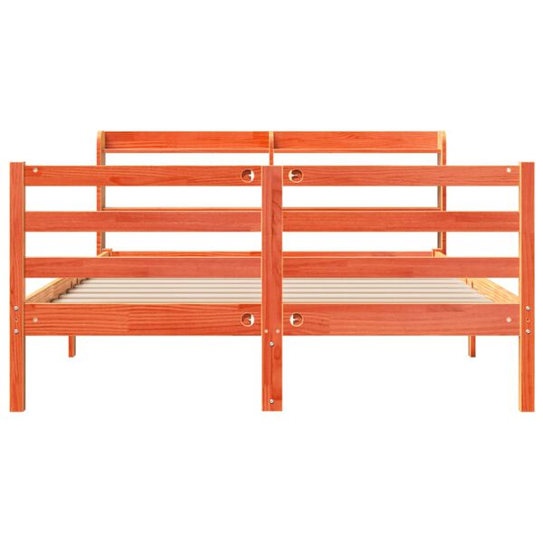 vidaXL Cadre de lit sans matelas cire marron 120x200cm bois pin massif
