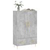 vidaXL Buffet haut gris b&eacute;ton 69,5x31x115 cm bois d'ing&eacute;nierie