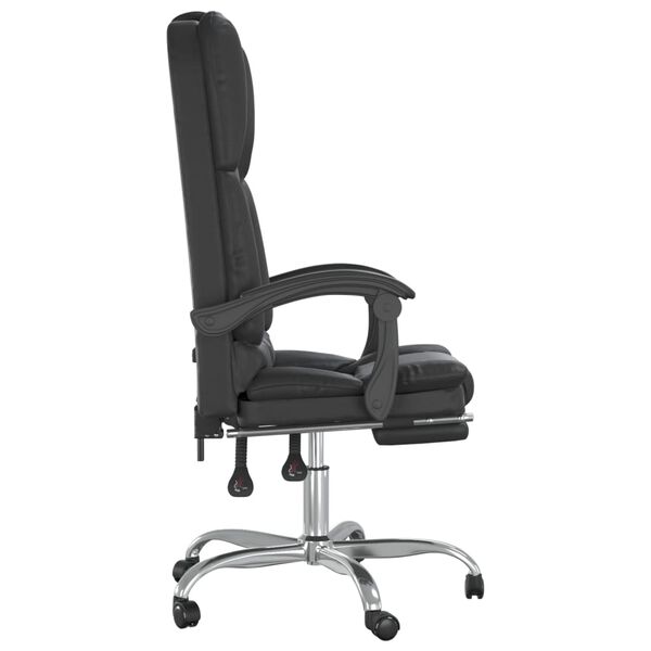 vidaXL Fauteuil de massage inclinable de bureau Noir Similicuir