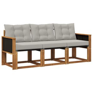 vidaXL Ensemble de canap&eacute;s d'ext&eacute;rieur 3 pcs Naturel et gris clair