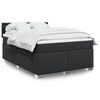 vidaXL Sommier à lattes de lit avec matelas Noir 140x190 cm Similicuir