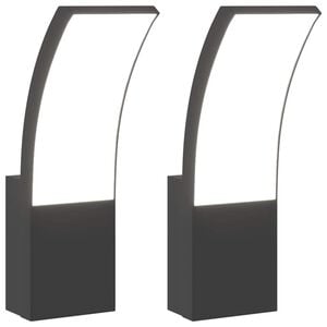 vidaXL Appliques murales LED d'ext&eacute;rieur 2 pcs noir