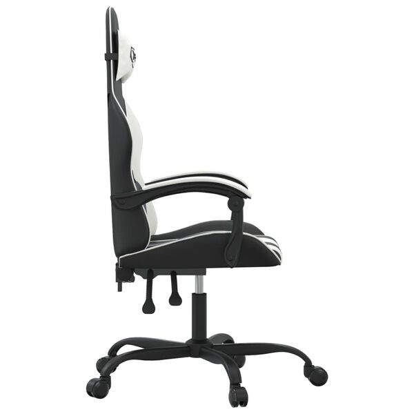 vidaXL Chaise de jeu Noir et blanc Similicuir