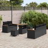 vidaXL Ensemble de canap&eacute; de jardin 8 pcs Noir polyrotin