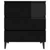 vidaXL Buffet Noir brillant 60x35x69 cm Bois d&rsquo;ing&eacute;nierie