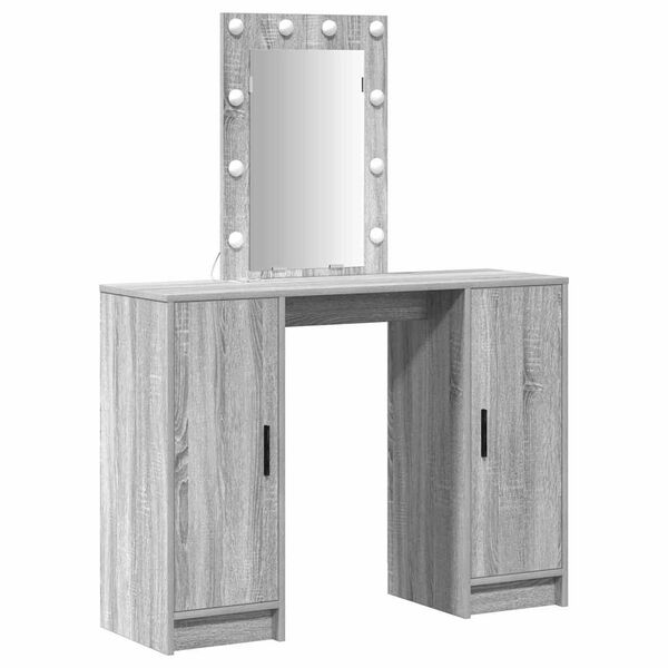 vidaXL Table de Toilette Gris 102 x 33 x 135 cm Bois d'ing&eacute;nierie