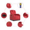 vidaXL Fauteuil de massage inclinable électrique rouge similicuir
