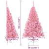vidaXL Sapin de No&euml;l artificiel pr&eacute;-&eacute;clair&eacute; Rose 180 cm PVC