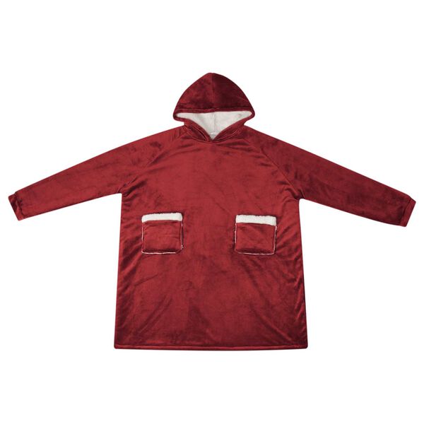 vidaXL Sweat à capuche couverture Rouge Bordeaux m Polaire et flanelle