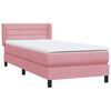 vidaXL Sommier &agrave; lattes de lit avec matelas rose 80x210 cm velours