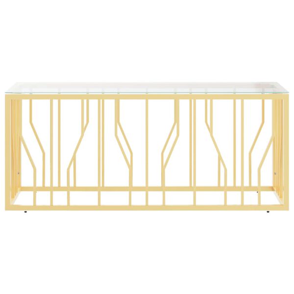 vidaXL Table basse 110x45x45 cm acier inoxydable et verre