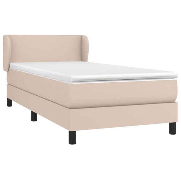 vidaXL Sommier à lattes de lit avec matelas Cappuccino 100x200 cm