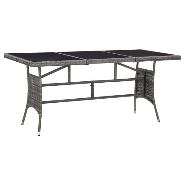vidaXL Table de jardin Gris 170x80x74 cm R&eacute;sine tress&eacute;e