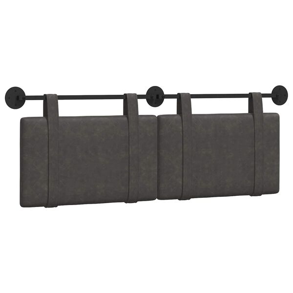 vidaXL T&ecirc;te de lit suspendue Uni Noir 150 x 55 x 5 cm PU antique