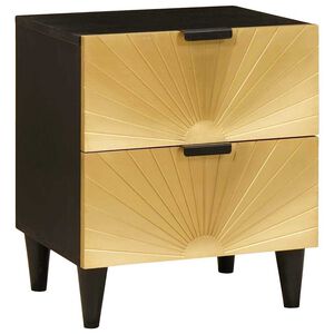 vidaXL Cabinet de chevet avec tiroir Noir et or 40 x 33,5 x 46 cm