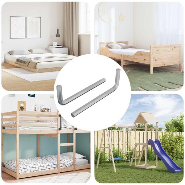 vidaXL Cl&eacute; hexagonale 2 pcs Argent&eacute; 32 x 86 mm Acier